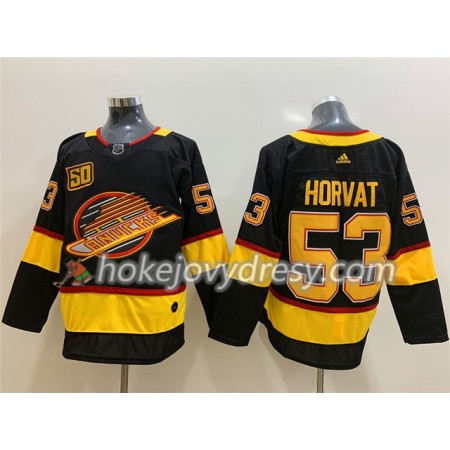 Pánské Hokejový Dres Vancouver Canucks Bo Horvat 53 Flying Skate 50th Anniversary Adidas 2019-2020 Černá Authentic